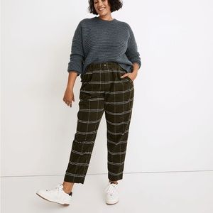 Madewell Tall Corduroy Pull On Mid-Rise Jogger in Windowpane